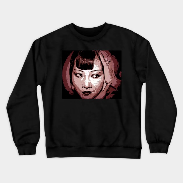 Anna May Wong red Crewneck Sweatshirt by JerryGranamanPhotos71